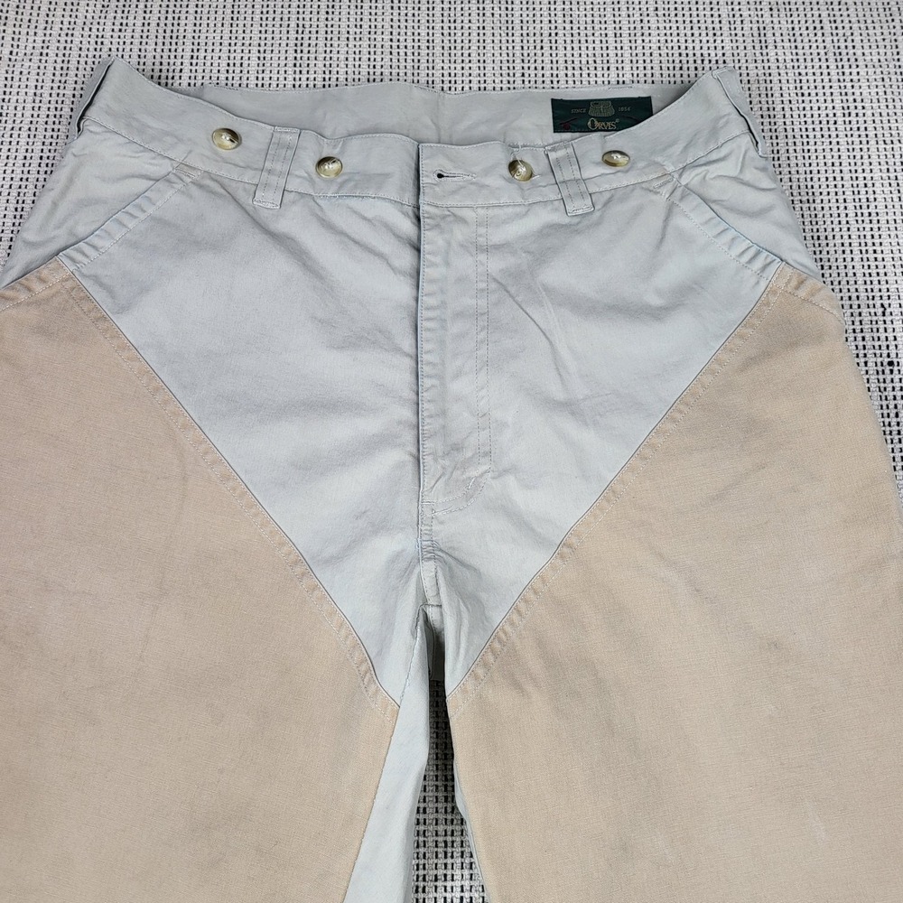 Orvis Pants Mens 35x30 Beige Tan Canvas Field Hunting Straight Leg Workwear